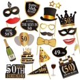 thumbnail image 1 of 24pcs 50th Birthday Photo Booth Props - Black And Gold Party Decoration, 1 of 5