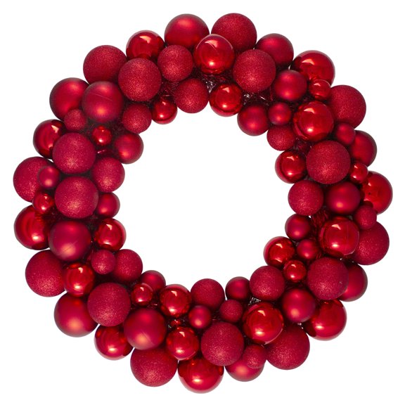 Northlight 3-Finish Shatterproof Ball Christmas Wreath