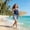 Navy, variant on RTKFRFLM Girls One Piece Swimsuit with Skirt Tropical Print Cami Bikini with Matching Sarong for Summer Beachwear