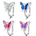 thumbnail image 5 of Aellinatey for Butterfly Nose Hoop Ring Clip Non Piercing Fake Nose Ring Alloy Jewelry for, 5 of 8