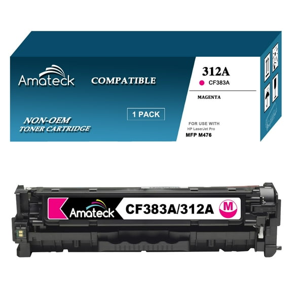 Amateck Compatible Toner Cartridge Replacement for CF383A (HP 312A) Magenta 1 Pack for Color LaserJet Pro MFP M476dn, Color LaserJet Pro MFP M476dw, Color LaserJet Pro MFP M476nw.