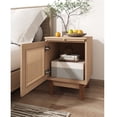 thumbnail image 2 of Yiwa Modern Rattan Nightstand with Extension Leaf, Bedside Table for Living Room Bedroom, 2 of 6