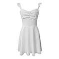 thumbnail image 5 of Vestido sin espalda de gasa lisa para mujer - Tirantes finos, ropa de oficina/casual - Tallas S-XL, 5 of 5