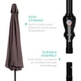 thumbnail image 6 of LEIYY 10ft Outdoor Steel Polyester Market Patio Umbrella w/Crank, Easy Push Button, Tilt, Table Compatible - Deep Taupe, 6 of 14