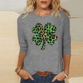 thumbnail image 1 of TaTaai Women St. Patrick's Print Loose Black Crew Neck 3/4 Sleeve Top Fashion Casual T-Shirt Ladies Spring Holiday Wear Lightweight Breathable Non-See-Through No Fading Stylish Top Gift, 1 of 7