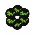 thumbnail image 7 of 15 Inch Round Placemats Set of 6, Dragon Flames Non Slip Heat Insulation PP Table Mats, Green Dragons Abstract Modern Art Washable Place Mats for Kitchen Dining Party Table Decor, 7 of 7