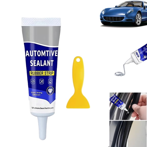 Car Door Rubber Sealant Adhesive – 2‑in‑1 Seal Bond Automotive Repair Glue, Waterproof Auto Trim Adhesive Heat Resistant, For Interior, Rubber Strip Tears, Loose Trim (1PC)
