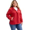 thumbnail image 2 of Abrigo de trench con capucha para mujer Agnes Orinda, talla grande, a prueba de viento, con cierre de cremallera y botones, chaqueta de invierno con bolsillos 1X Burdeos, 2 of 5