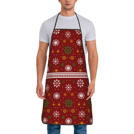 

Junzan Merry Christmas Print Kitchen Cooking Aprons Chef Apron for Men and Women Professional for Cooking Bib Aprons for Kitchen/Crafting/BBQ/Drawing