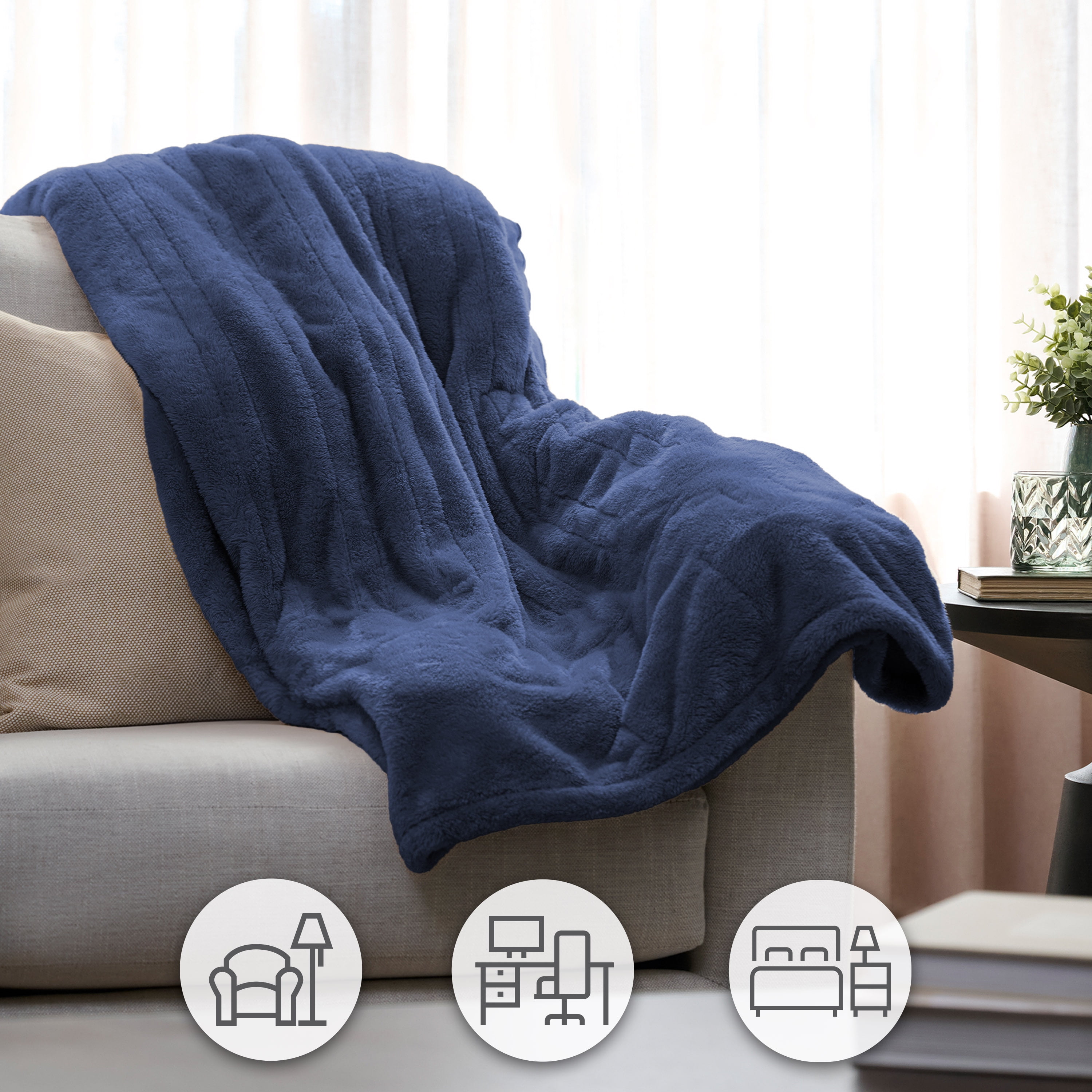 Couverture chauffante électrique Sunbeam Arctic Plush Eco, 4 réglages de chaleur, arrêt automatique