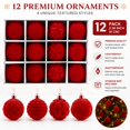 thumbnail image 2 of KuKeDi 12 Pack Christmas Ornaments Balls, 2.36 Inch Flocked Christmas Tree Decorations, 2 of 10