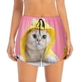 thumbnail image 2 of Fotbe A Funny Cat Womens High Waist Running Shorts Athletic Workout Quick Dry Shorts for Women with Pockets Gym Yoga Summer Shorts-, 2 of 9