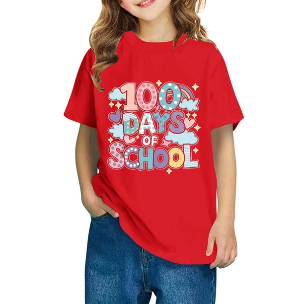 Fiudx Bonita Camiseta de Verano con Cuello Redondo, Blusa Suave con Mangas Abullonadas, Ropa Informal con Estilo, Ideal para Fiestas Escolares y Vacaciones, para Niños de 3 a 14 Años, Ajuste Cómodo.