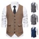 thumbnail image 2 of Chaleco de traje vintage para hombre con bolsillos tridimensionales y botonadura sencilla, 2 of 5