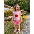 thumbnail image 5 of BemeyourBBs Toddler Baby Girl Back to School Outfit Kdis Baby Girls Kindergarten Outfits First Day of School Outfit Apple Pencil Embroidery Fly Sleeve T Shirt Tops and Plaid Shorts 2Pcs Set, 5 of 9
