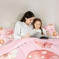 thumbnail image 4 of Feelyou Cute Princess Fairy Bedding Comforter Set 7pcs, Kawaii Mushroom House Queen Bedding Sets, Cute Butterfly Floral Reversible Queen Sheet Sets, Breathable Home Decor, 4 of 7