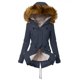 thumbnail image 1 of Abrigo de algodón para mujer, más terciopelo, grueso, cálido, de algodón, con cuello de piel y capucha, para otoño e invierno, resistente al frío, 1 of 6
