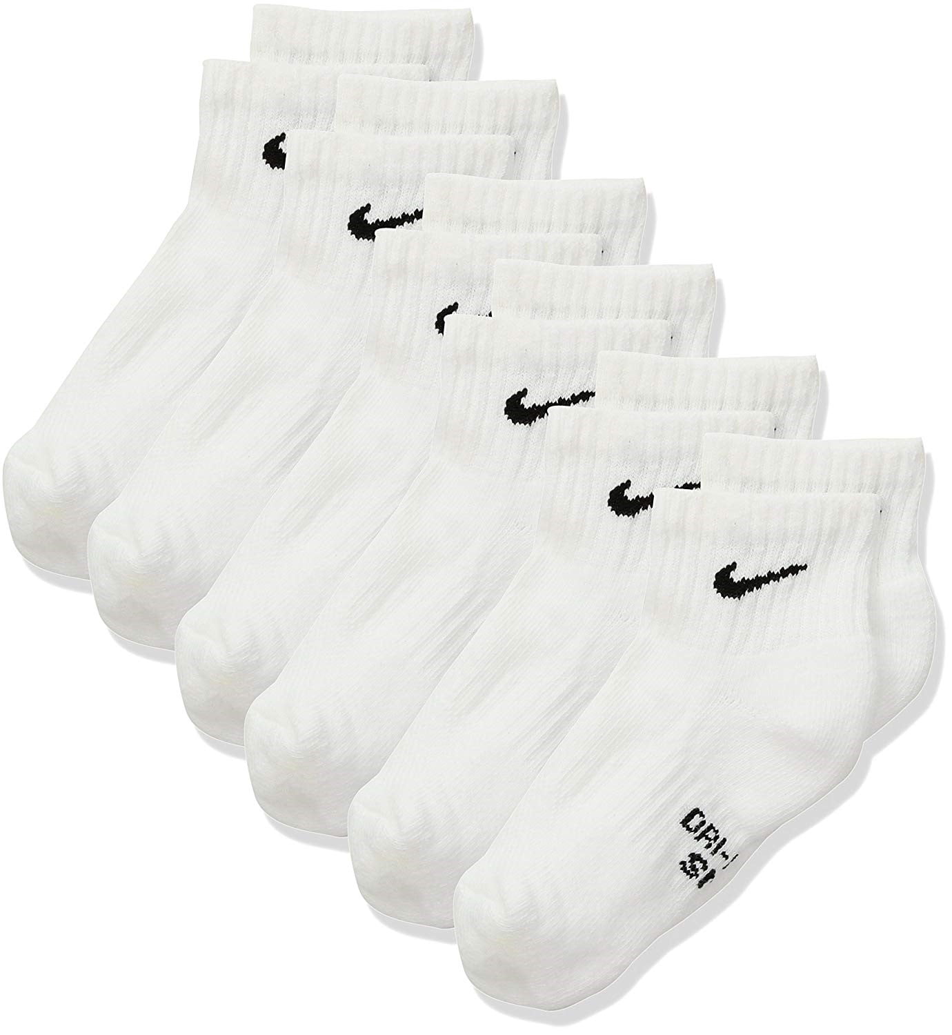 Nike - NIKE Kids' Unisex Everyday Cushioned Ankle Socks (6 White/Black ...