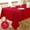Red, variant on Faux Linen Rectangle Tablecloth, Waterproof Wrinkle Free Woven Textured Table Cloth, Soft Fabric Table Cover for Home Dining, Party, Wedding, Holiday