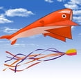 thumbnail image 2 of 85inch Orange Dolphin Frameless Soft Parafoil para Y Adultos Park Beach Play Sunnimix Kids Kite Toy, 2 of 8