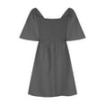 thumbnail image 5 of Miluxas Womens Dresses 2024 Clearance Spring Summer Deep V Neck Elegant Bow tie Mini Dress Gray 12(XXL), 5 of 7