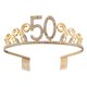 thumbnail image 1 of Corona de tiara de 50 cumpleaños con diamantes de imitación dorados con peine, diadema de 50 cumpleaños, tiara de cristal para fiesta de regalo MFZFUKR CDWJ333, 1 of 8