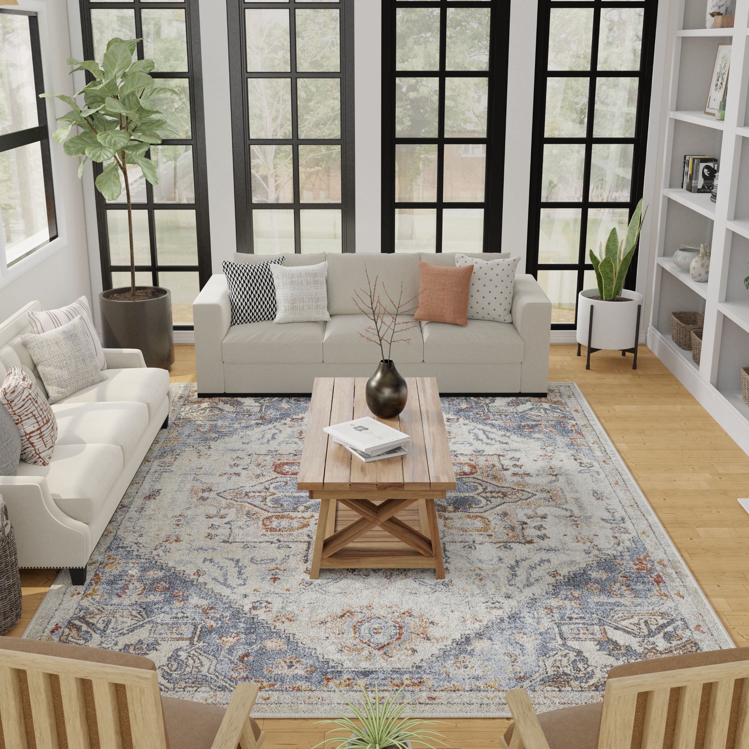Loomaknoti Alsbrooke Bartleigh 5' x 7' Ivory Oriental Indoor Area Rug