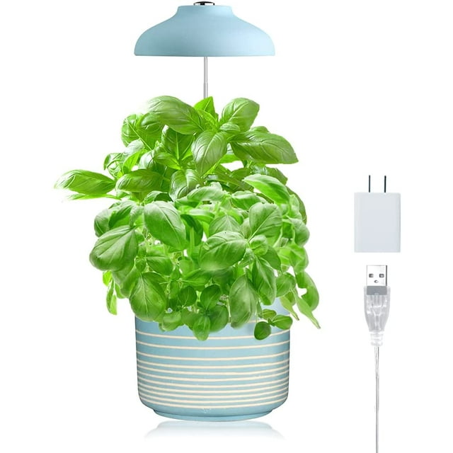 LED Umbrella Plant Grow Light, Herb Garden, Height Adjustable, Automatic Timer, UL Adapter Included, Ideal for Plant Grow Novice Or Enthusiasts, Various Plants, DIY Decoration, Pure Blue