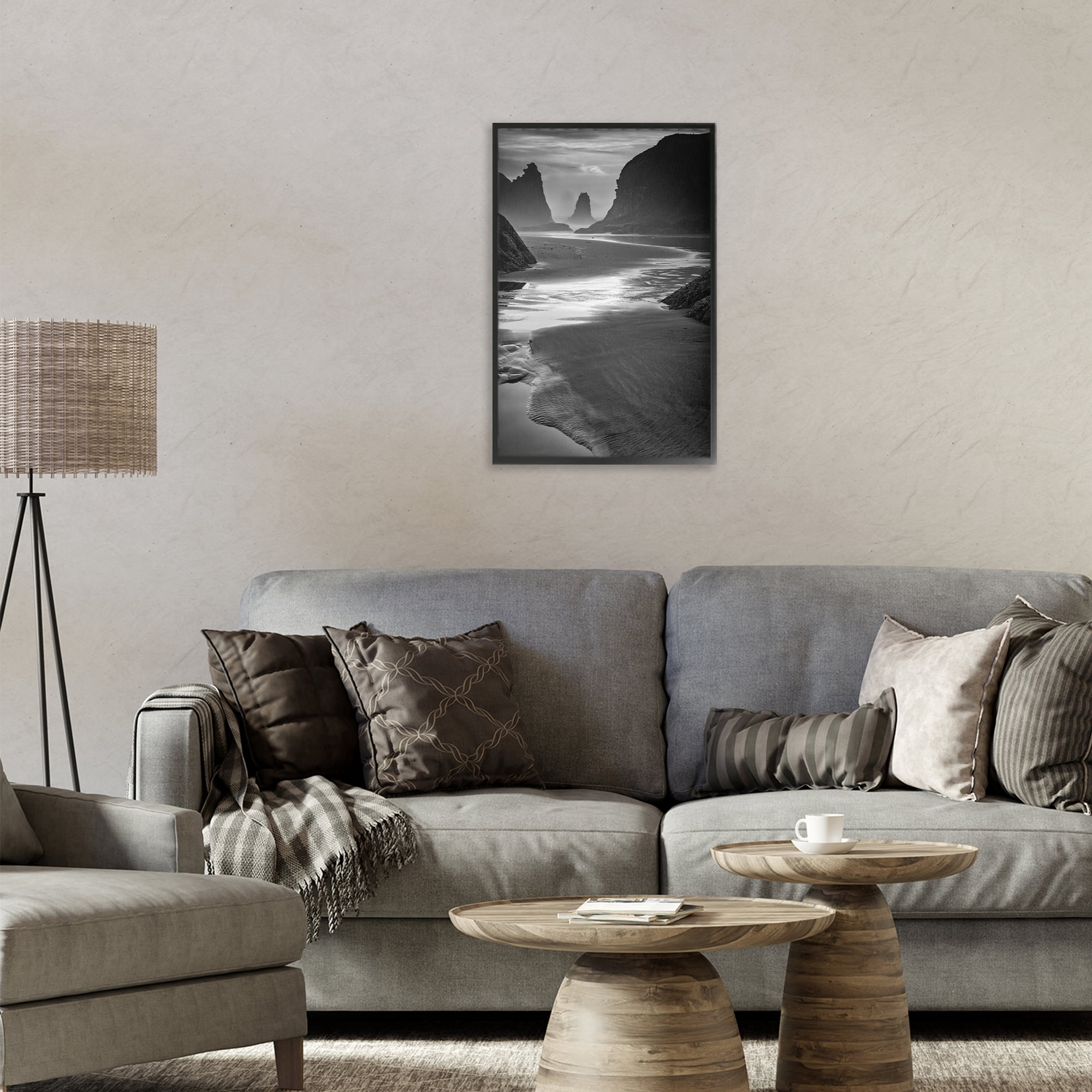 Stupell Industries Last Light On Bandon Beach Black Framed Giclee Art, design by Rick Berk