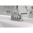 thumbnail image 2 of Kingston Brass KB5611RXL Double-Handle 3-Hole Deck Mount 4-Inch Centerset Bathroom Faucet with Pop-Up Drain in Polished Chrome, 2 of 7