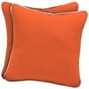 Mainstays 16" Solid Square Decorative Pillows, Set of 2, Orange Cocktail