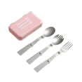 thumbnail image 3 of Juego de cubiertos Colamx para acampar Utensilios de cocina reutilizables plegables Rosa, 3 of 8