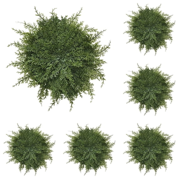Faux Cedar Placemats Set of 6, 15 Inch Round Greenery Christmas Placemats, Artificial Cedar Table Mats for Holiday & Thanksgiving Dining