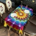 thumbnail image 2 of Colorful Tie Dye Star Mandala Rectangle Tablecloth 60"x120",Waterproof Polyester Rectangle Table Cloth, Wipeable Spillproof Polyester Tablecloth for Dining, Camping, Indoor and Outdoor, 2 of 6