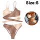 thumbnail image 2 of Conjunto de traje de baño de bikini sexy para mujer, traje de baño de 2 piezas con bloque de color cruzado y lazo en la parte trasera con tanga recortada, 2 of 5