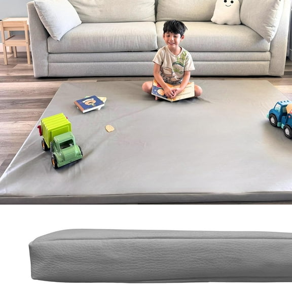 Baby Play Mat - 50" x 50" Reversible, Soft & Padded Foam Mat for Tummy Time, Crawling, and Safe Play | Vegan Leather, Easy to Clean, Lightweight | 1.8” Thick Playpen Mat