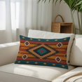 thumbnail image 3 of Aztec Southwest Throw Pillow Cover, Pillowcase Protectors with Zipper, Breathable Decorative Lumbar Pillow Case Cover, Vintage Geometric Farmhouse Art Pillow Shams for Couch Sofa 16x24Inch, 3 of 8