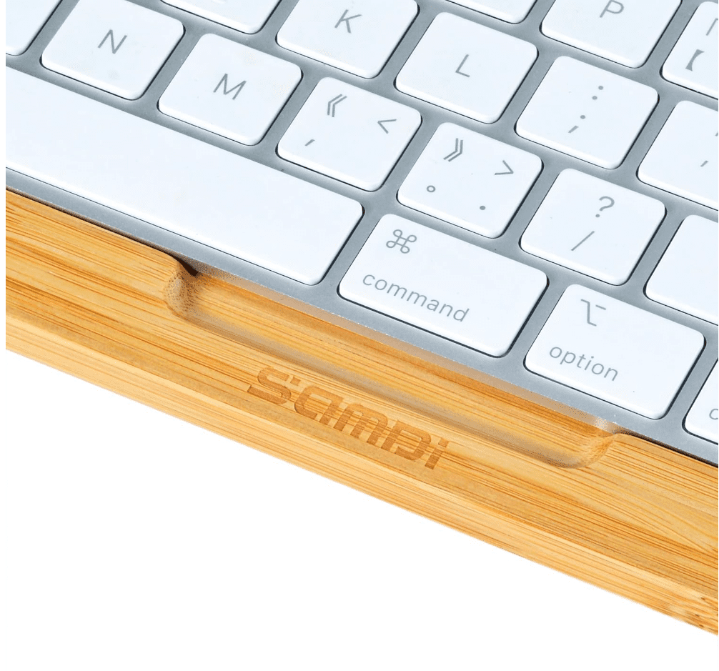 SAMDI Ergonomic Computer Wooden Desktop Shelf for Comfortable Keyboard Tray
