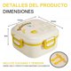 thumbnail image 2 of Lonchera Escolar Portátil con Cubiertos | Fiambrera Infantil | Apta para Microondas | Contenedor de Alimentos de 850ml | Recipiente Portátil con 4 Compartimentos, 2 of 5