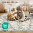 thumbnail image 4 of ODIKA 8'x10' Washable Area Rug Vintage Boho Botanical Scroll Border Geometric Papel Picado Under Flowing for Dining Room, Large Office, Lounge, Non-Slip Chair-Friendly Mat, 4 of 7