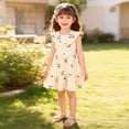 thumbnail image 2 of CAUYDY Toddler Girl Summer Clothes Dresses for Baby Kids Children Floral Sundress Casual Short Sleeve Swing Dress Little Girls Big Kids 3T 4T 5T 6T (Sizes 5-6 Years,F2-Yellow), 2 of 9