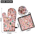 thumbnail image 6 of Pink Christmas Nutcracker Pattern Kitchen Oven Mitt and Pot Holder Sets 2 Pcs for Baking, Cooking and Grilling, Heat Resistant Up To 392 °F, 6 of 7
