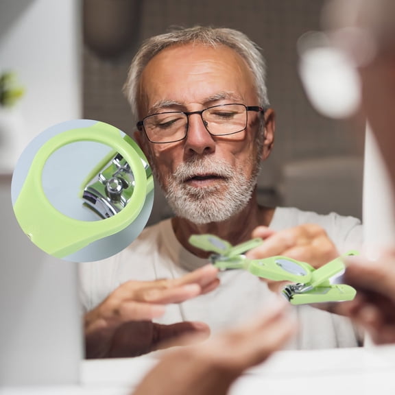 Led Magnifying Nail Clipper Green - Nail Cutter with Magnifying Glass Extra Large Nail Clipper Stainless Steel Fingernail Magnifier Scissors Toenails Clippers for Elderly Adults, N Makeup Organizers