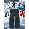 thumbnail image 7 of POENTAB Kids Snow Ski Pants Hiking Boys Girls Winter Outdoor Waterproof Windproof Fleece Warm Snowboard Pants Grey Size 6-7, 7 of 7