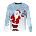 thumbnail image 5 of IROINNID Christmas Sweater for Men Round Neck Pullover 3D Printed Realistic Print Tops,Light Blue, 5 of 6