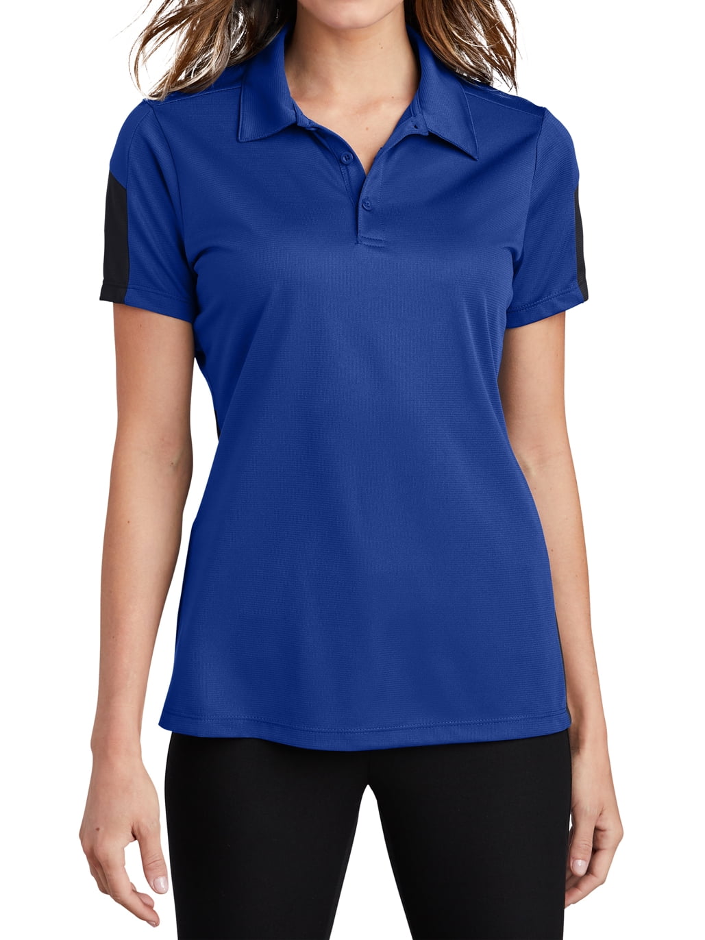 Sport Tek Womens Textured Colorblock Polo Shirt_Tr Royal/Grey_Small
