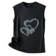 thumbnail image 5 of Camiseta sin mangas suelta con cuello redondo y lentejuelas reflectantes coloridas para mujer Pompotops  lopia990573, 5 of 9