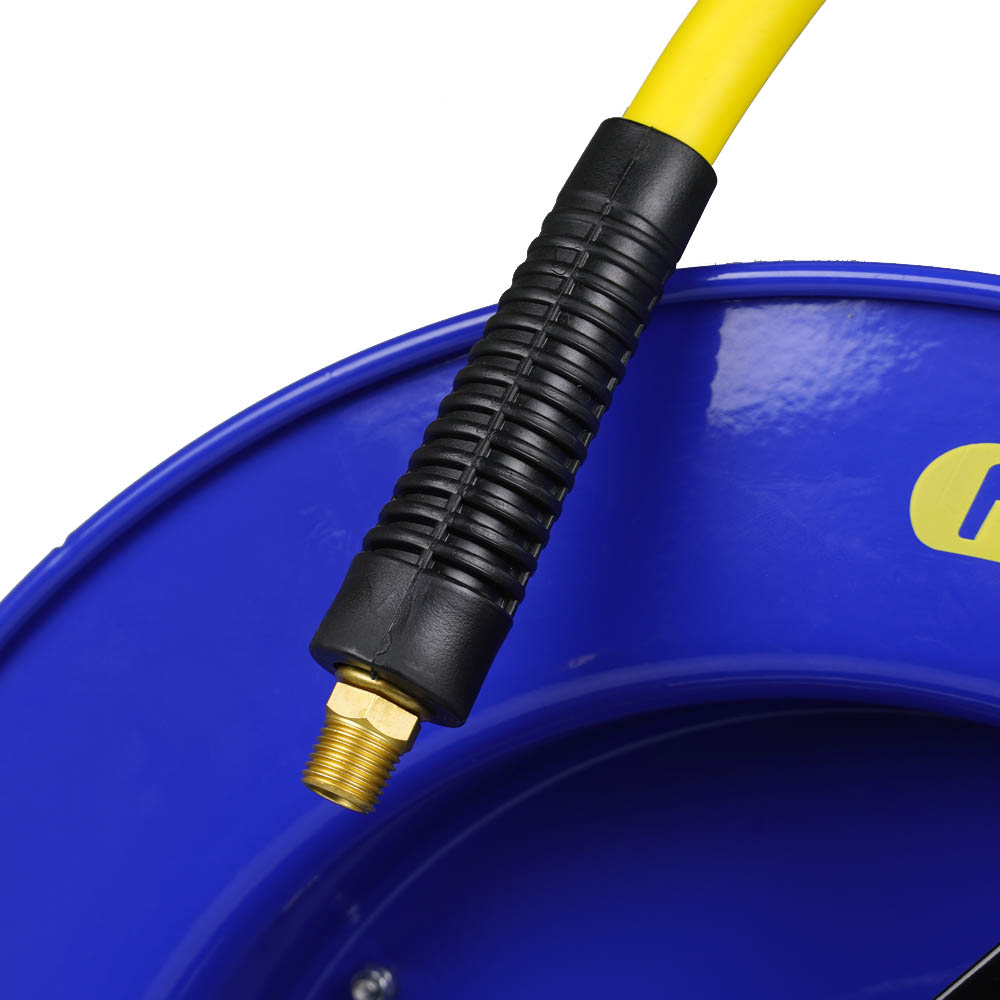 Goodyear 3/8" x 50' Retractable Steel Reel Rubber Air Hose 1/4" NPT Heavy Duty L815153G