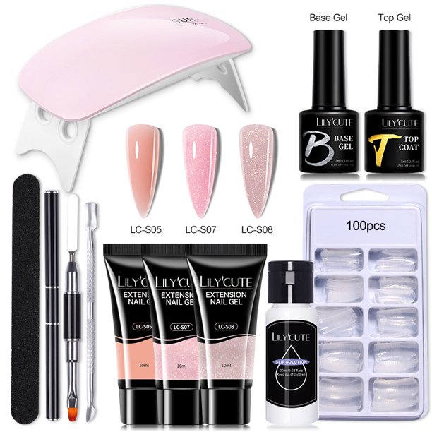 LILYCUTE 10ML Extensión De Uñas Gel Set De Manicura Con Lámpara UV De 6W Dedo Extender Molde Arte Kit De Herramientas De Rápida Gao Jinjia unisex