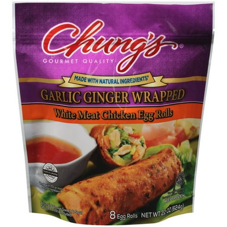 Chung's Ginger Garlic Wrapped White Meat Chicken Egg Rolls, 8 ct, 22 oz